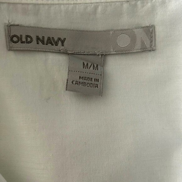 Old Navy White Cotton Shirt Sz M - Picture 4 of 9